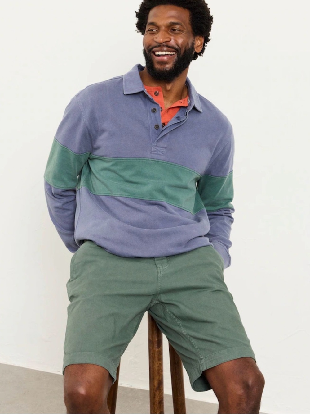 FatFace Stow Green Garment Dye Chino Shorts Size 36 Waist 8.5” Inseam